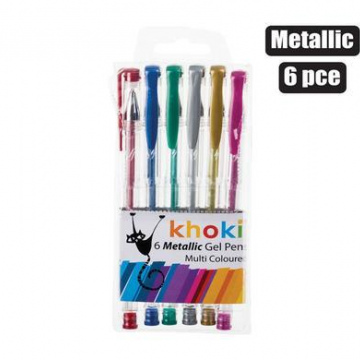  PEN NOVELTY GEL METALLIC 6PCE